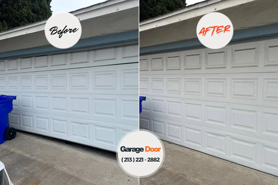 Before and after: garage door repair Rocky River, OH
